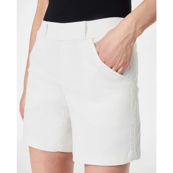 SPANX Pants - Spanx Bright White Stretch Twill Shorts, 6" Large